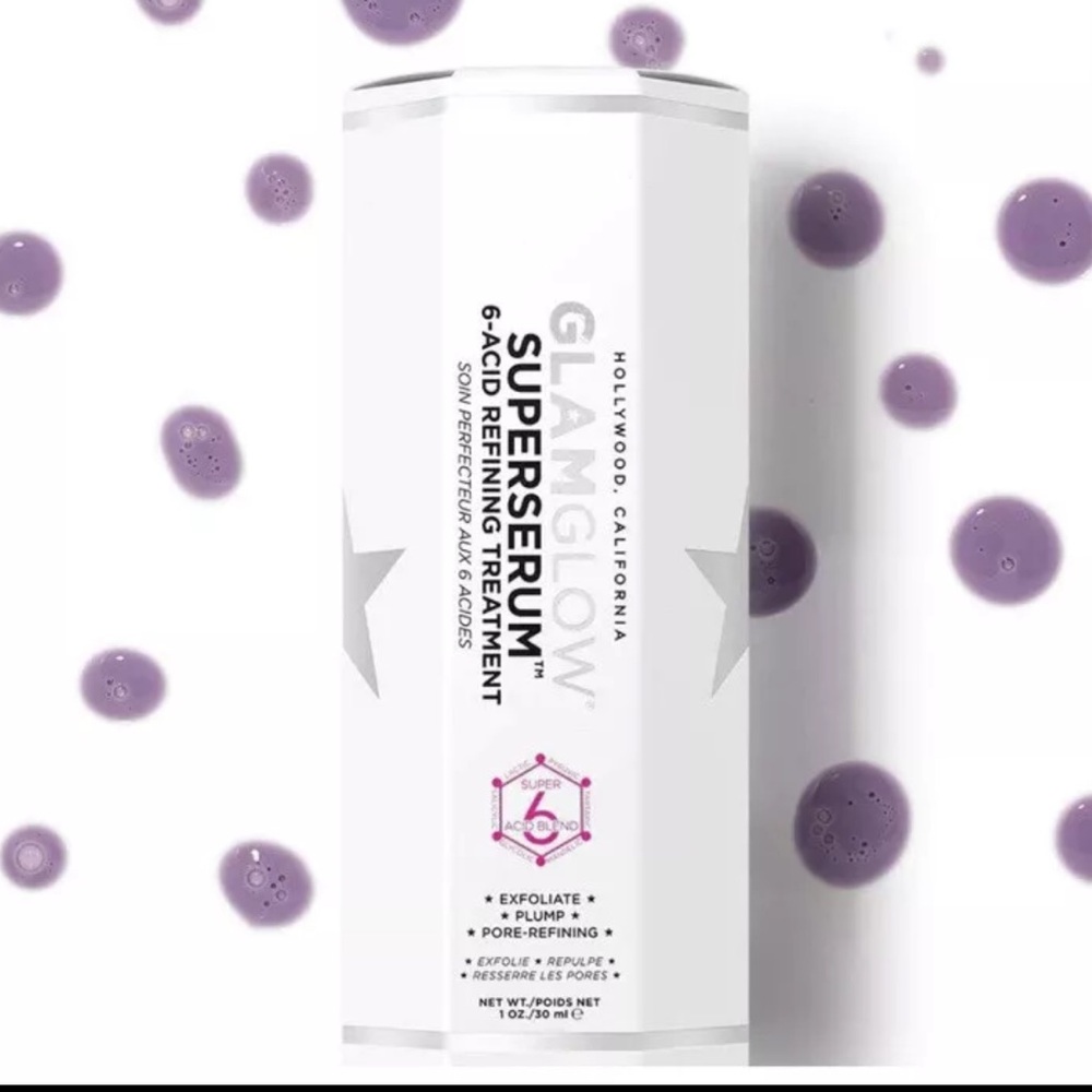 NIB NWT GLAMGLOW SUPERSERUM 6-Acid Refining Treatment EXFOLIATE 1 oz / 30 ml